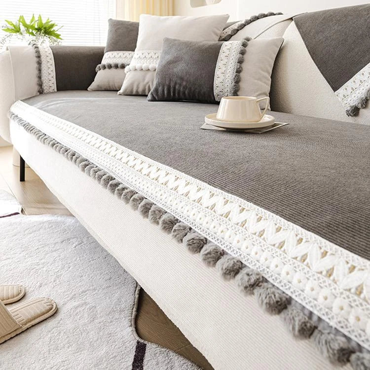 Chenille couch cover product view 1