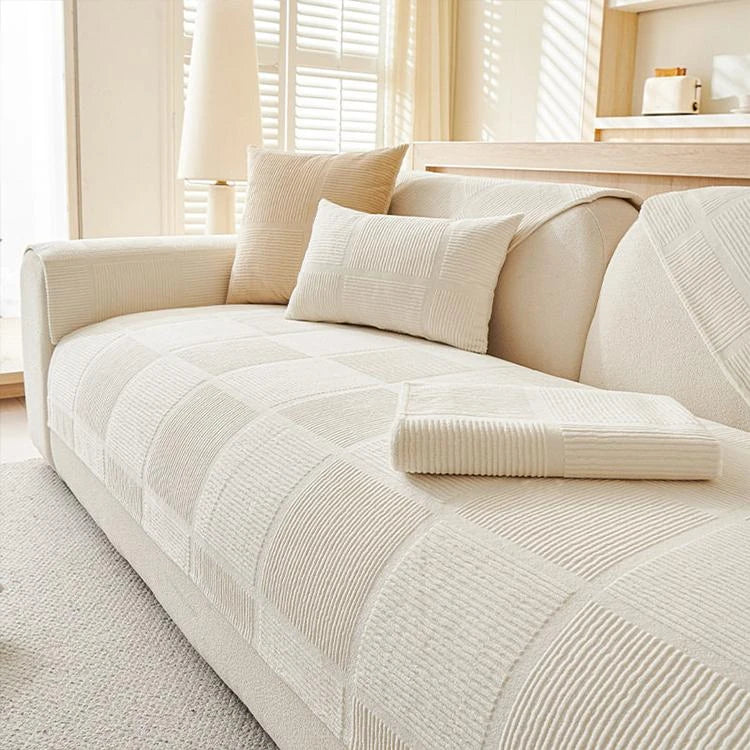 Beige Fleece couch cover variant