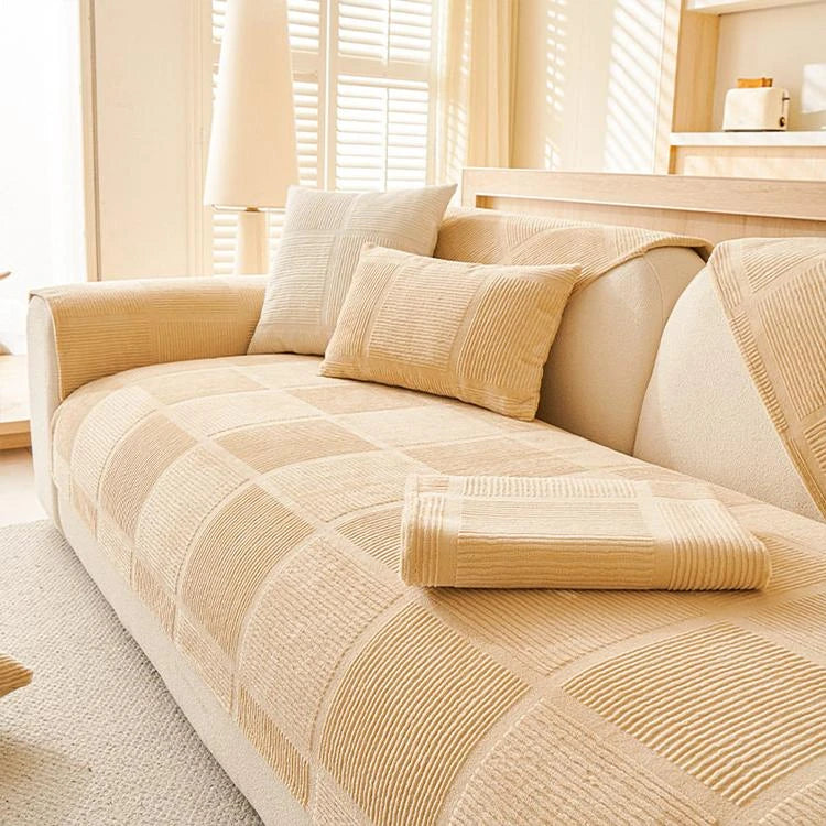 Khaki Fleece couch cover variant