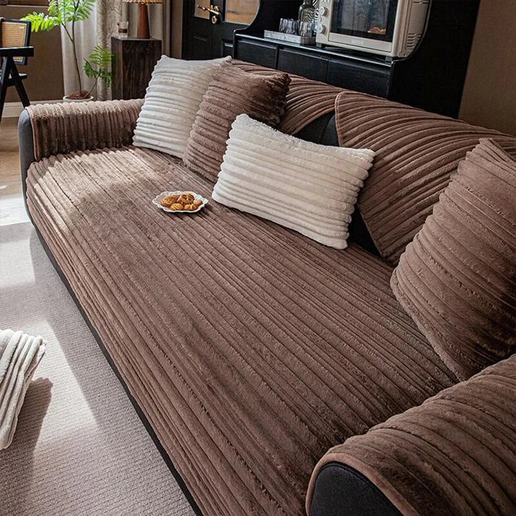 Brown Fleece couch cover variant