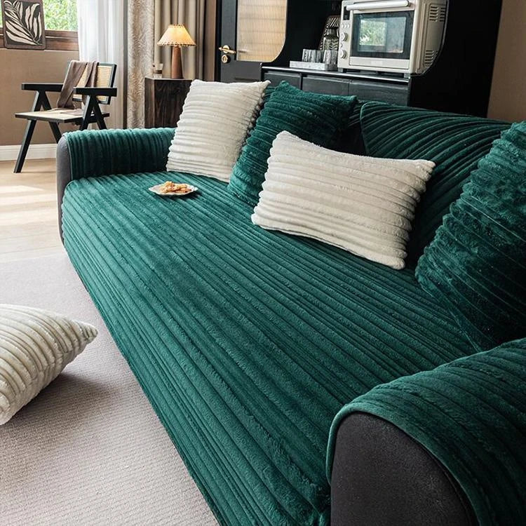 Green Fleece couch cover variant