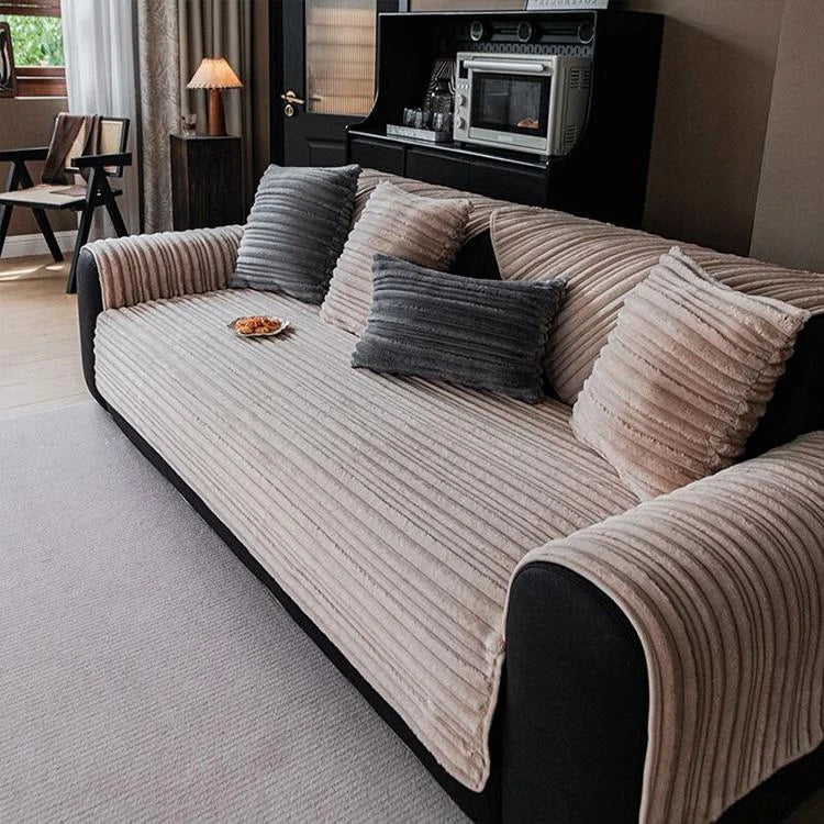 Khaki Fleece couch cover variant