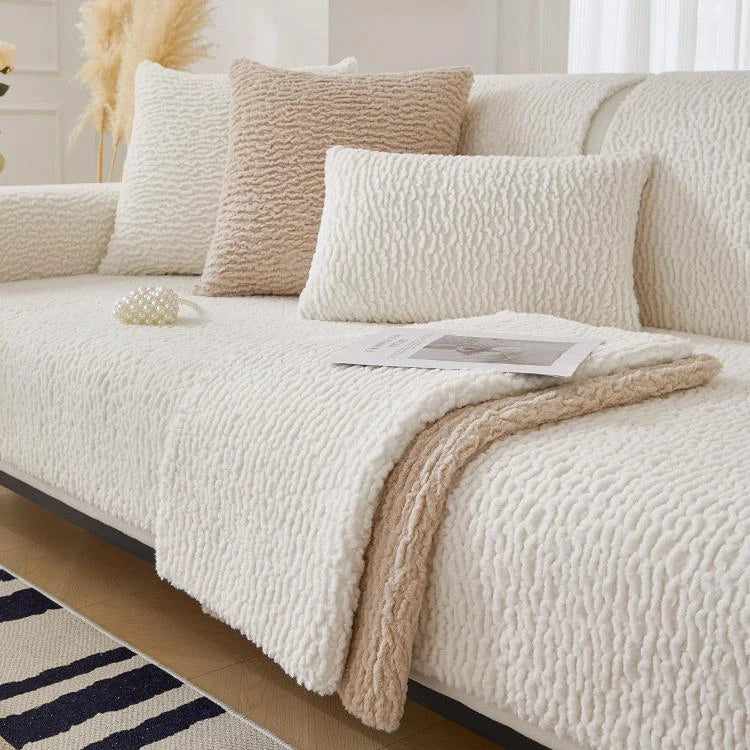 Faux Sherpa couch cover product view 1