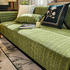 Green Chenille couch cover variant