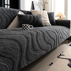 Dark gray Fleece couch cover variant