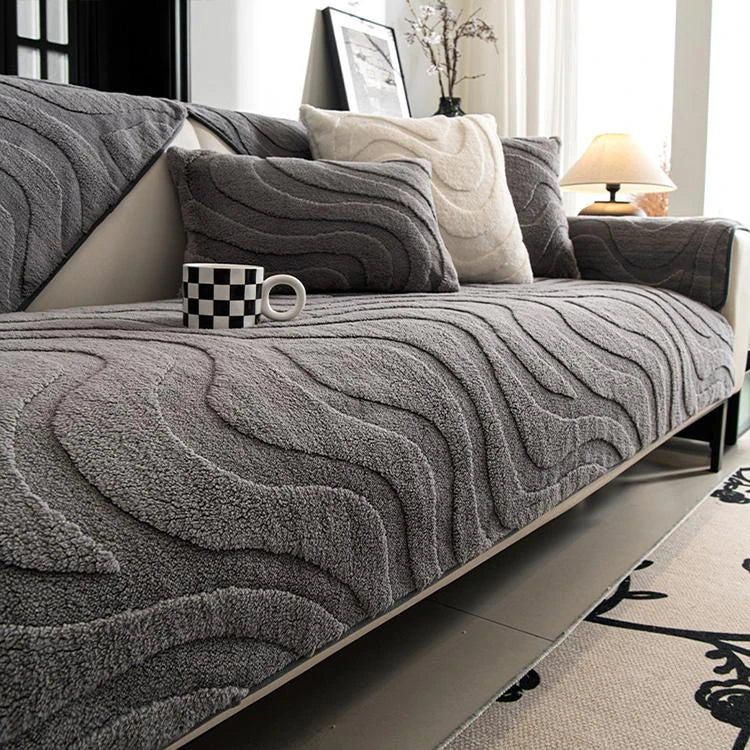 Gray Fleece couch cover variant