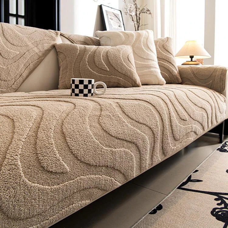 Khaki Fleece couch cover variant