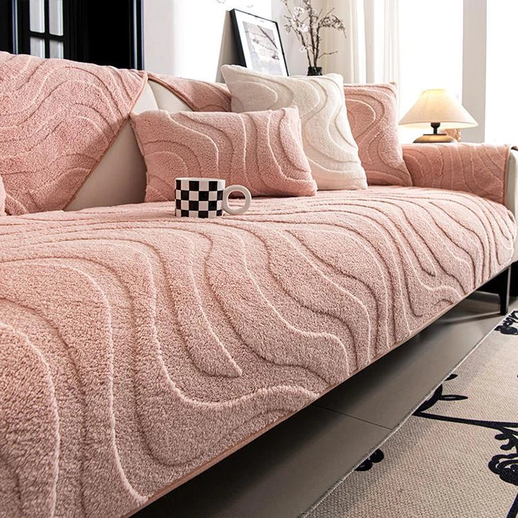 Pink Fleece couch cover variant