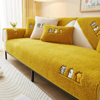 Yellow Faux Sherpa couch cover variant