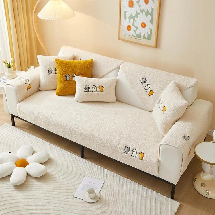 Faux Sherpa couch cover product view 2