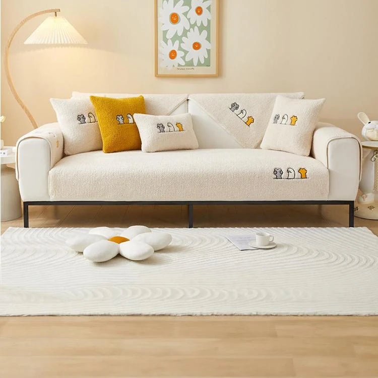 Faux Sherpa couch cover product view 3