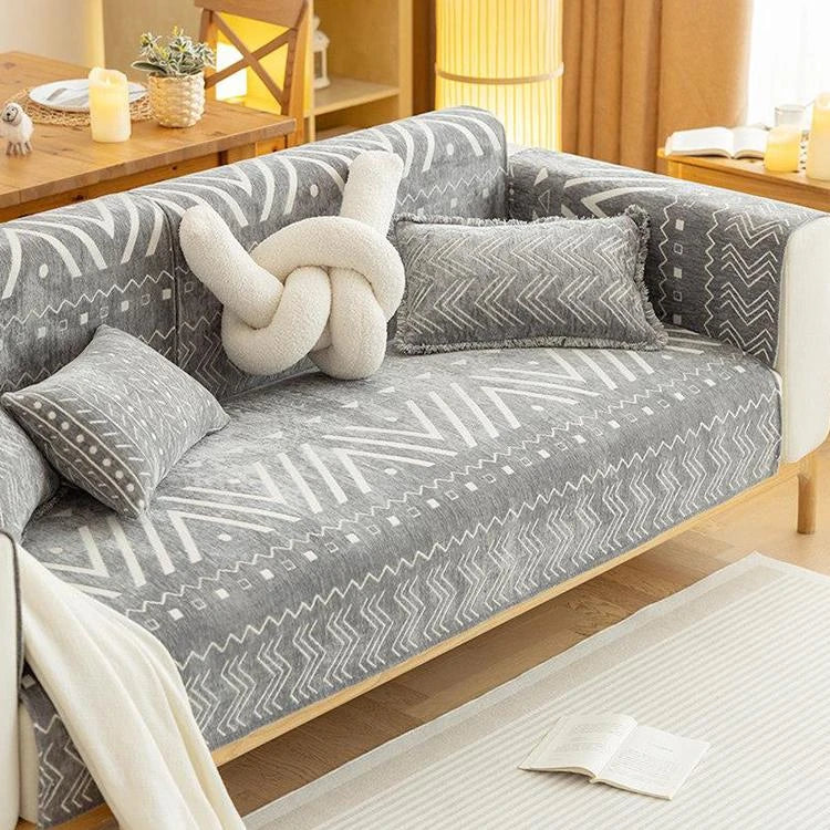 Gray Chenille couch cover variant