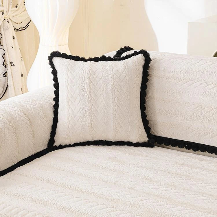 Faux Rabbit Fur Non-Slip Sectional Couch Cover for Pets gsft-9094 Secondary image
