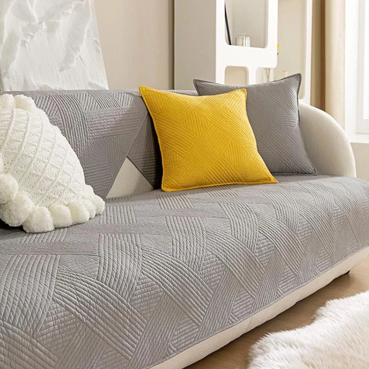 Gray Cotton couch cover variant