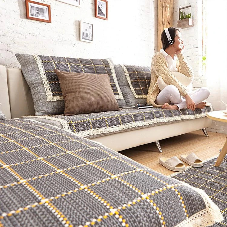 Cotton Non-Slip Sectional Couch Cover for Pets gsft-9098 Secondary image