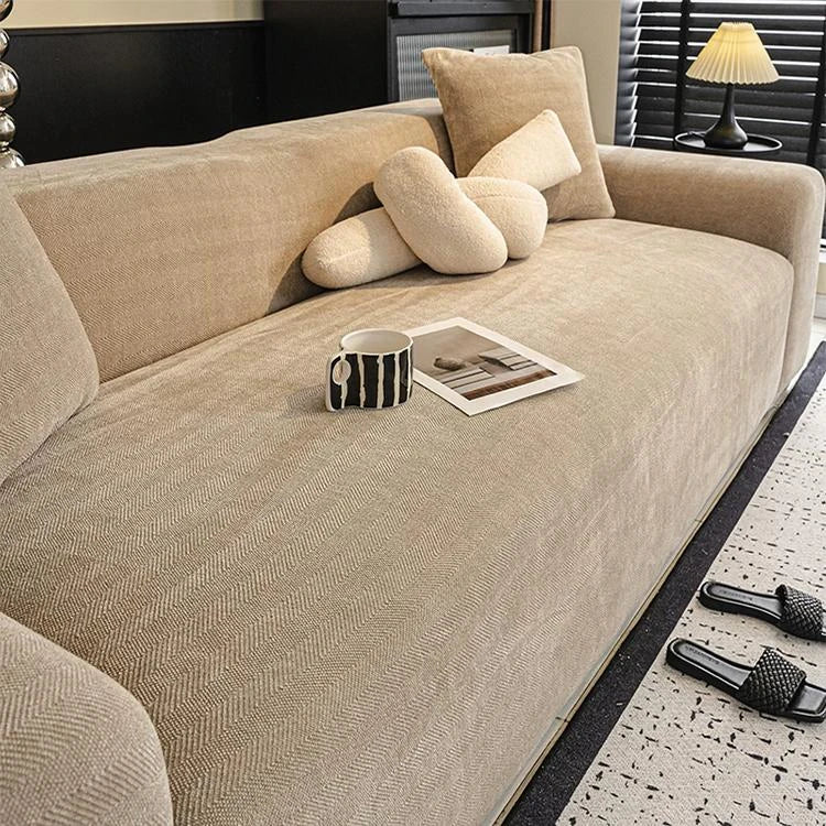 Khaki Chenille couch cover variant