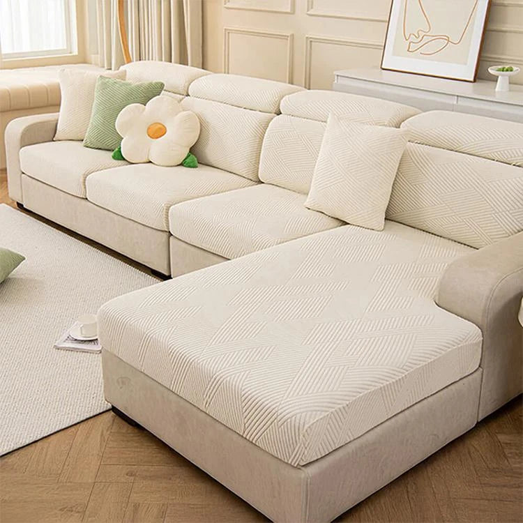 Beige Fleece couch cover variant