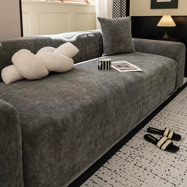 Black Chenille couch cover variant