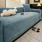 Blue Chenille couch cover variant