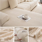 Beige Fleece couch cover variant