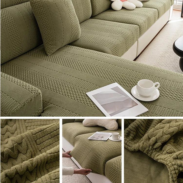 Green Fleece couch cover variant