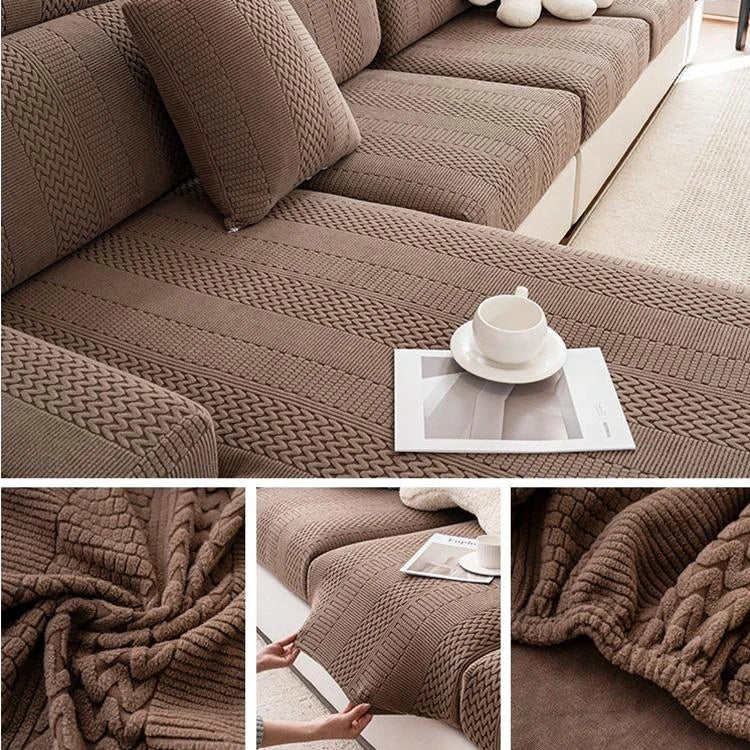 Light brown Fleece couch cover variant