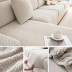 Light gray Fleece couch cover variant