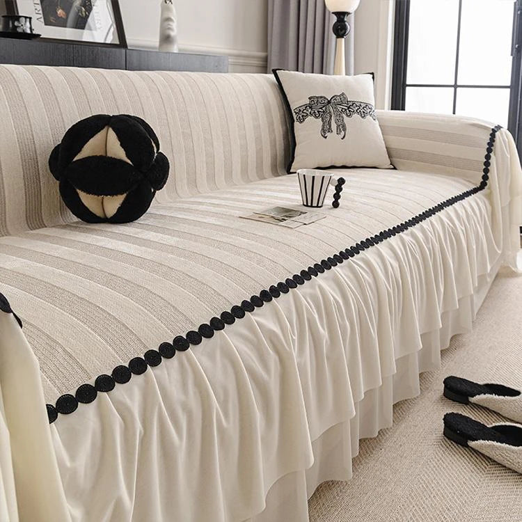White Chenille couch cover variant