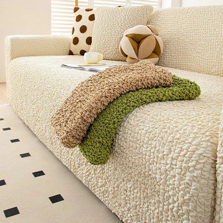 Beige Polyester couch cover variant