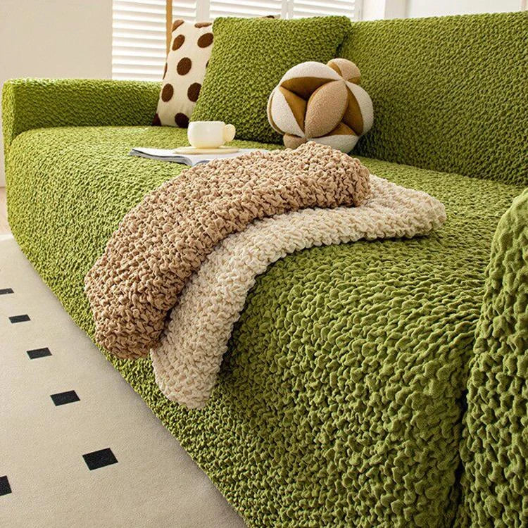 Olive green Polyester couch cover variant