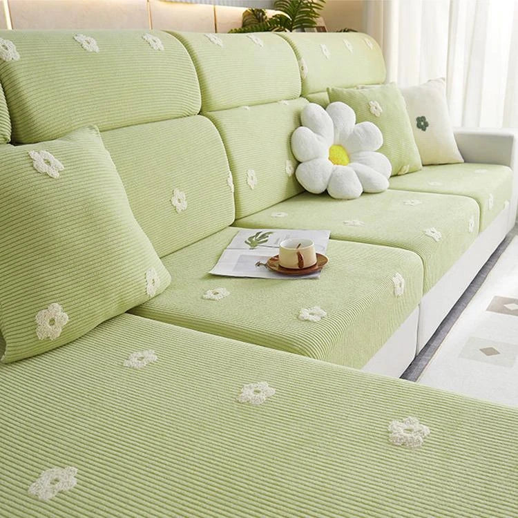 Grass green Fleece couch cover variant