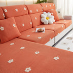 Orange Fleece couch cover variant