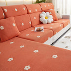 Orange Fleece couch cover variant