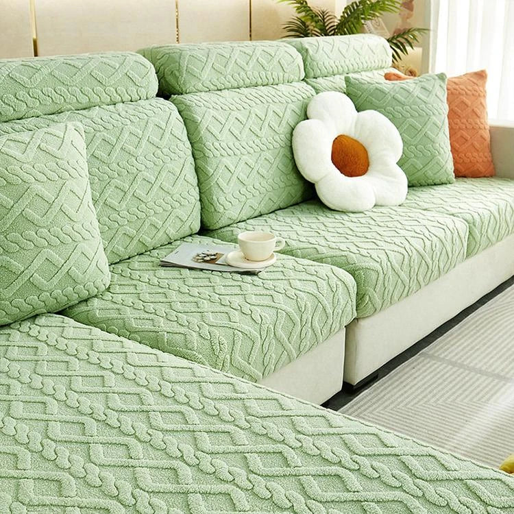 Grass green Fleece couch cover variant