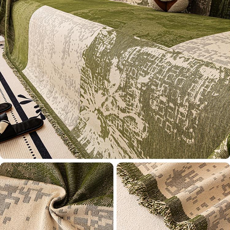 Green Chenille couch cover variant