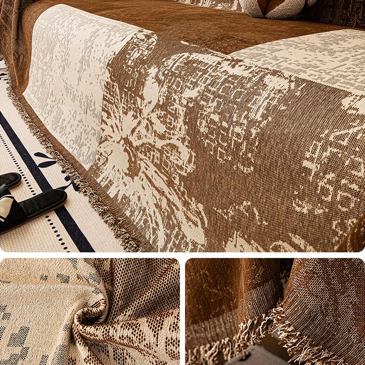 Light brown Chenille couch cover variant