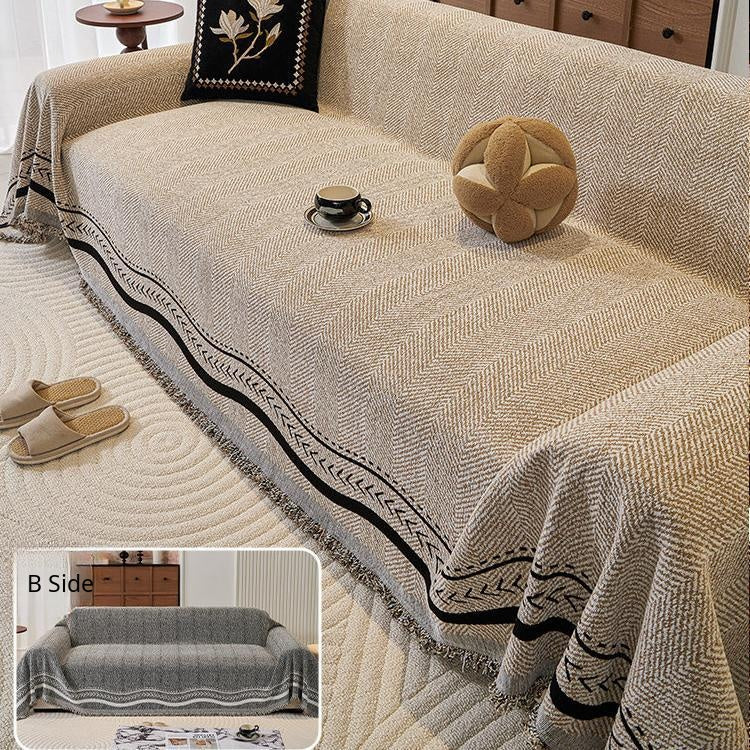 Light brown Chenille couch cover variant