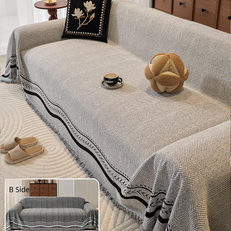 Light gray Chenille couch cover variant
