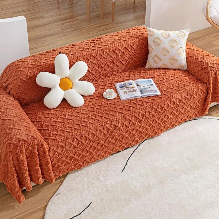 Brick red Fleece couch cover variant