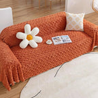 Brick red Fleece couch cover variant