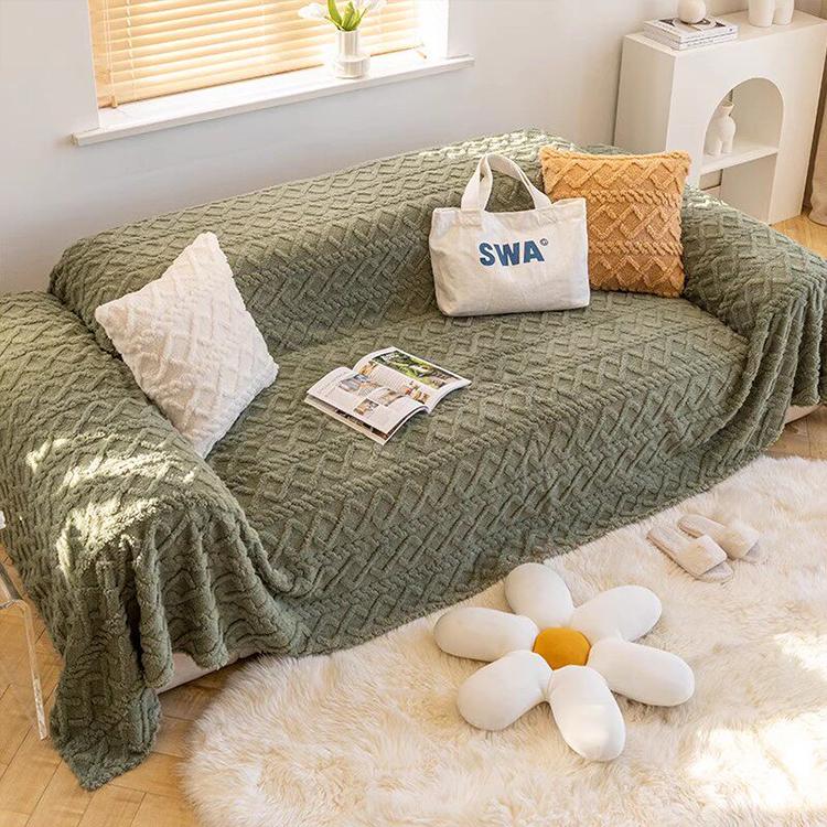 Green Fleece couch cover variant