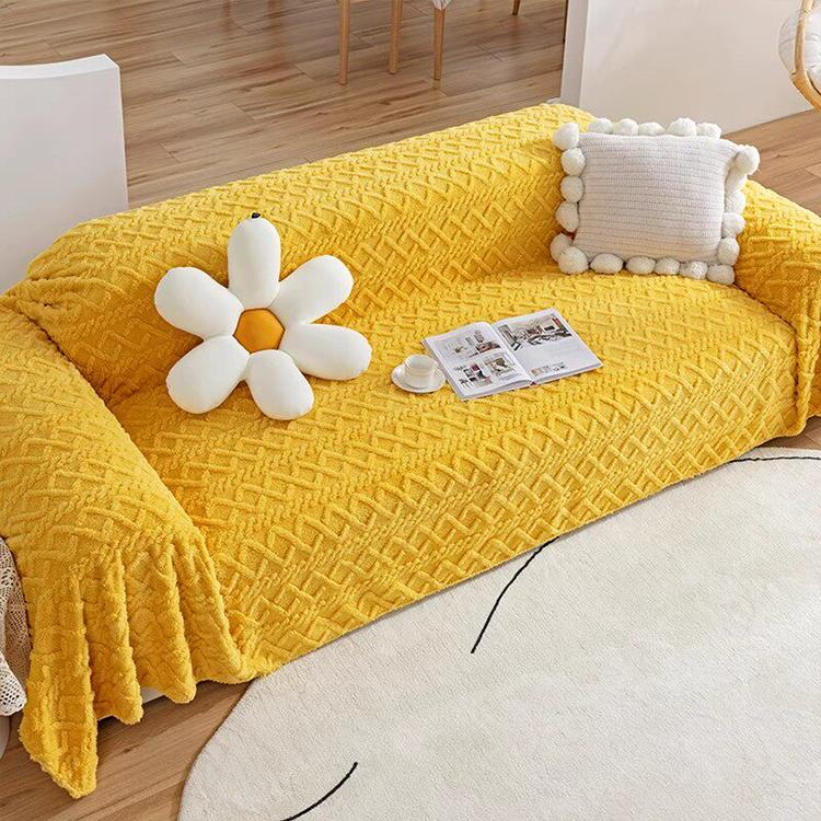 Yellow Fleece couch cover variant
