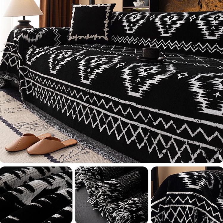 Black Chenille couch cover variant