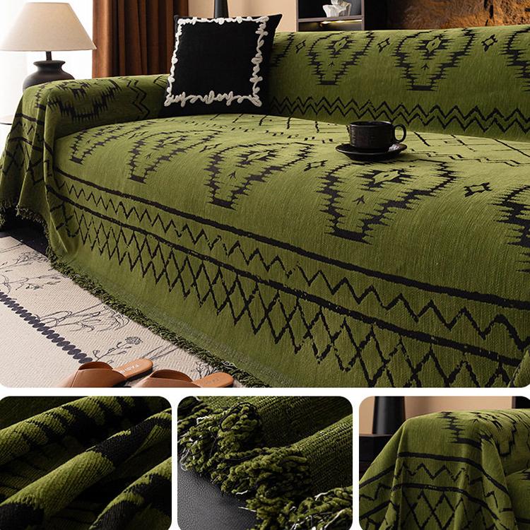 Green Chenille couch cover variant