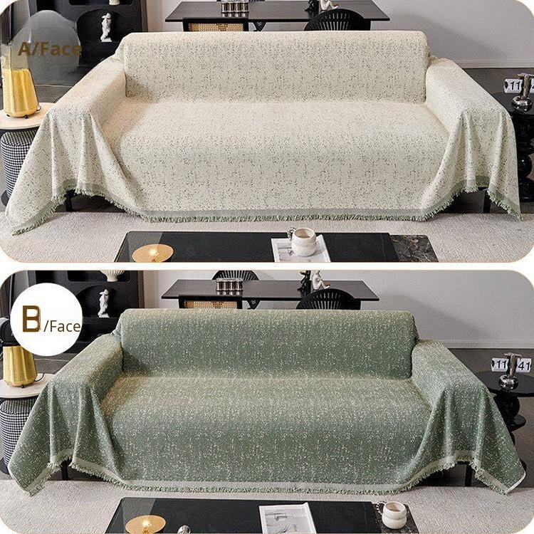 Green Chenille couch cover variant