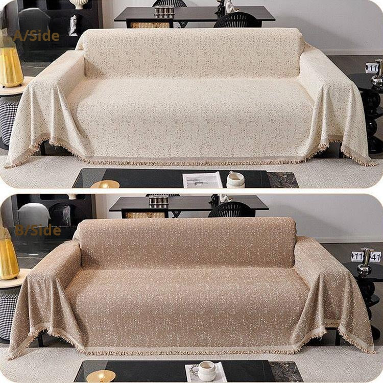 Light brown Chenille couch cover variant