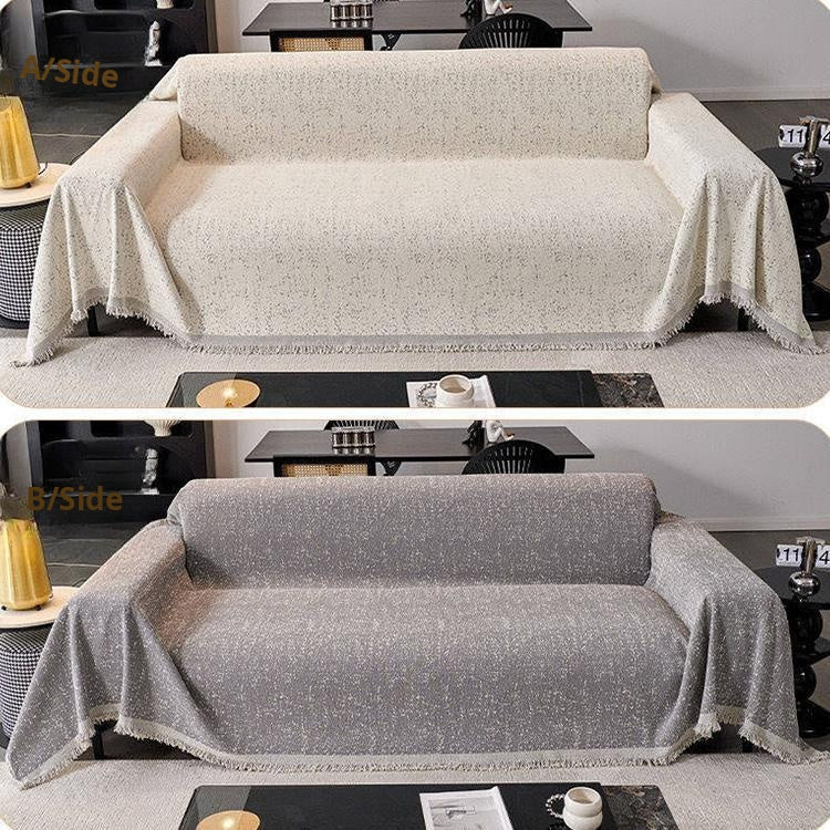 Light gray Chenille couch cover variant