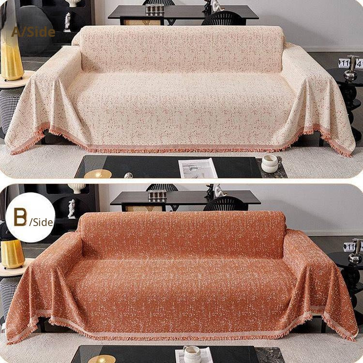 Orange Chenille couch cover variant