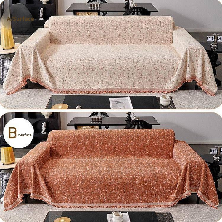 Orange Chenille couch cover variant