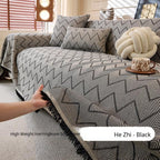 Black Faux Linen couch cover variant